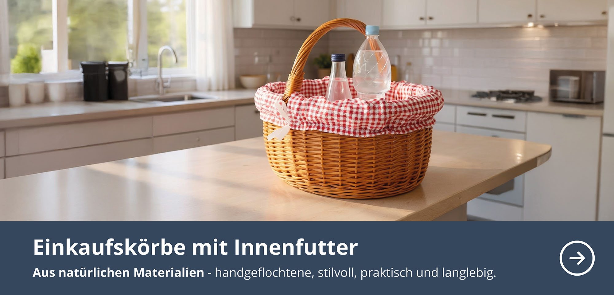 Einkaufskörbe mit Innenfutter