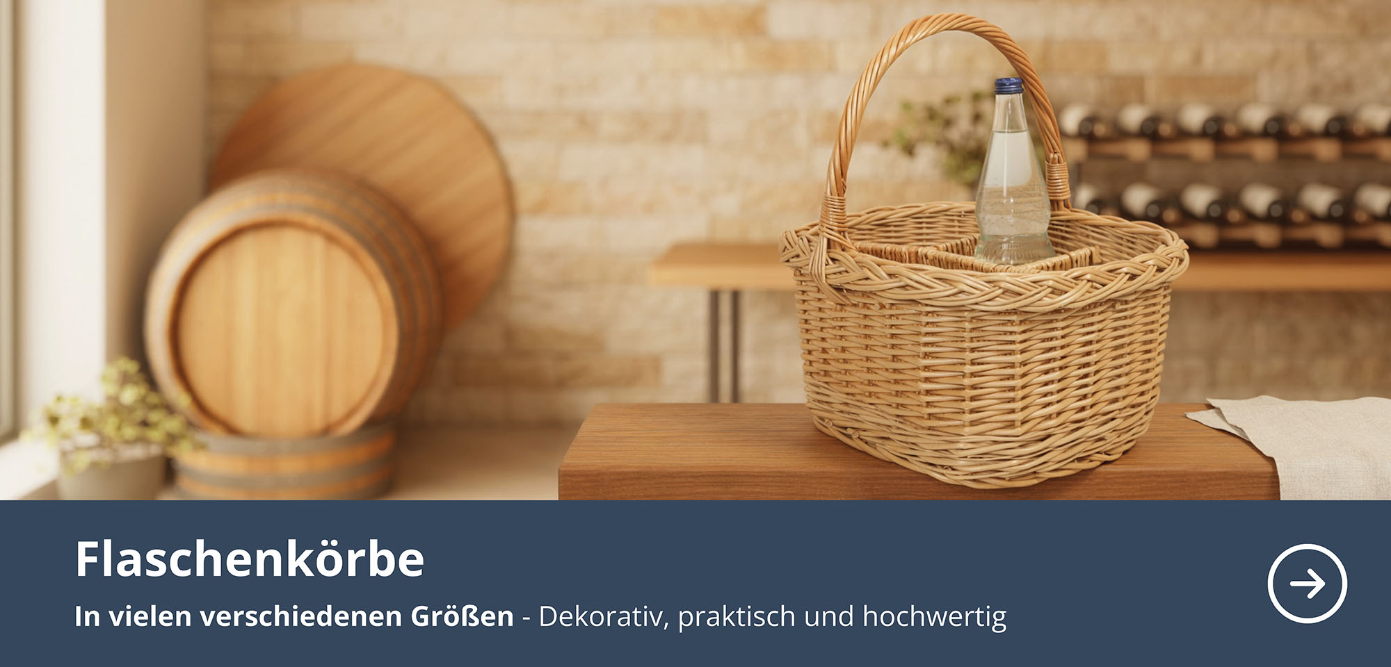 Flaschenkörbe in verschiedenen Größen