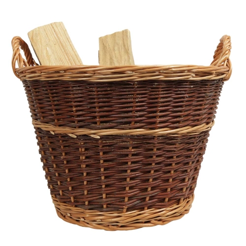 Holzkorb, Tragekorb, Pflanzkorb, Gartenkorb, Korb gefüttert (D:50)