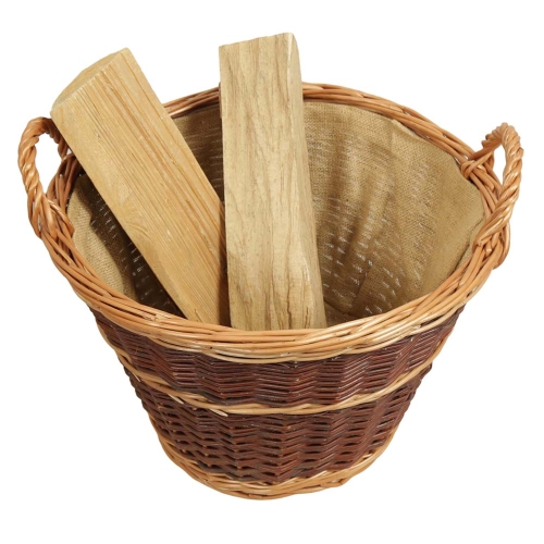 Holzkorb, Tragekorb, Pflanzkorb, Gartenkorb, Korb gefüttert (D:50)