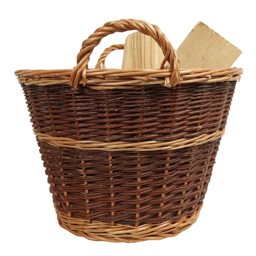 Holzkorb, Tragekorb, Pflanzkorb, Gartenkorb, Korb gefüttert (D:50)