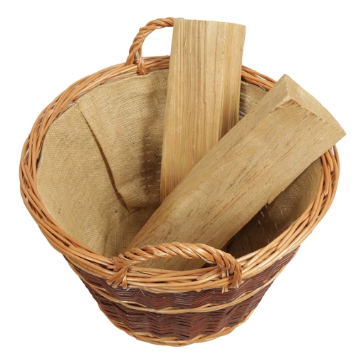 Holzkorb, Tragekorb, Pflanzkorb, Gartenkorb, Korb gefüttert (D:50)