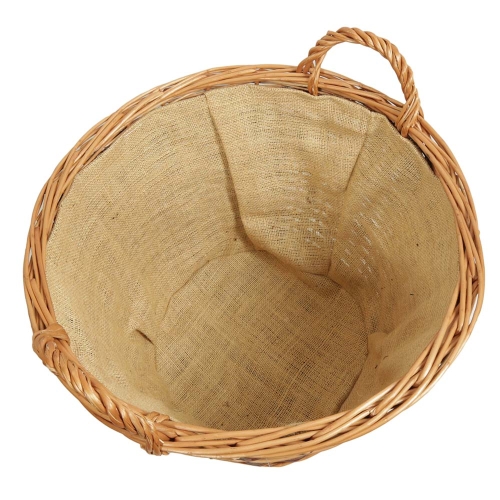 Holzkorb, Tragekorb, Pflanzkorb, Gartenkorb, Korb gefüttert (D:50)