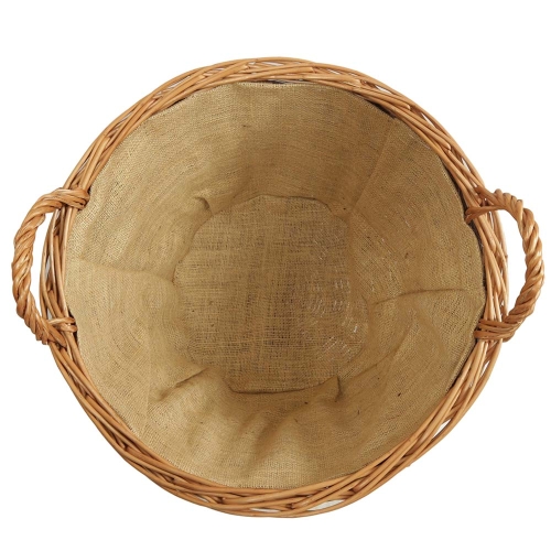 Holzkorb, Tragekorb, Pflanzkorb, Gartenkorb, Korb gefüttert (D:50)