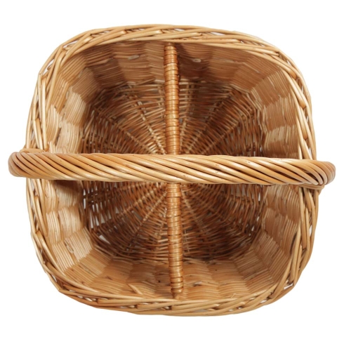 Flaschenkorb Korb für 4 Flaschen aus gesottener Weide (30x30x20/36)