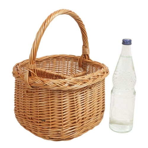 Flaschenkorb Korb für 4 Flaschen aus gesottener Weide (29x29x20/40)