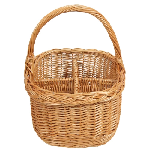 Flaschenkorb Korb für 4 Flaschen aus gesottener Weide (29x29x20/40)