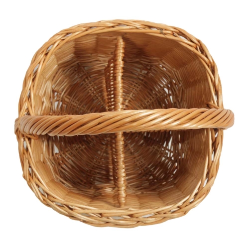 Flaschenkorb Korb für 4 Flaschen aus gesottener Weide (29x29x20/40)