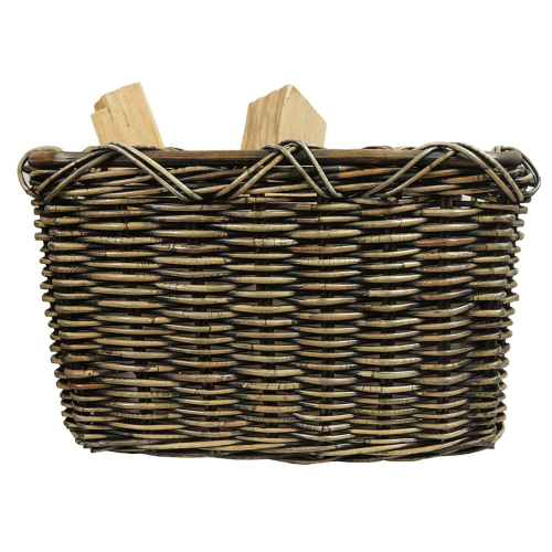 Holzkorb Korb Tragekorb aus Rohr gefüttert (57x47x35)