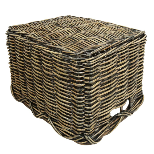 Holzkorb Korb Tragekorb aus Rohr gefüttert (57x47x35)