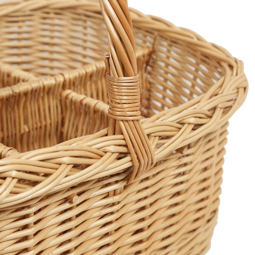 Flaschenkorb Korb für 6 Flaschen aus Weide (40x32x19/36)