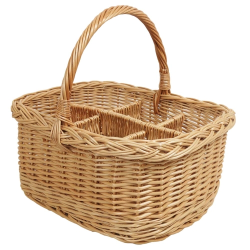 Flaschenkorb Korb für 6 Flaschen aus Weide (40x32x19/36)