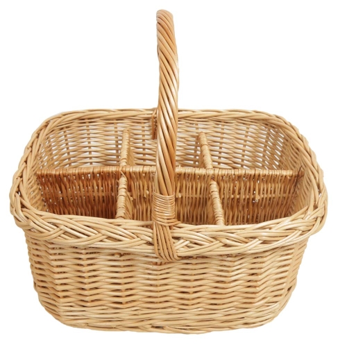 Flaschenkorb Korb für 6 Flaschen aus Weide (40x32x19/36)