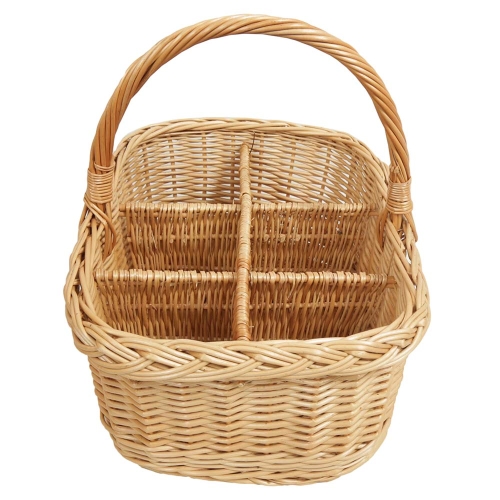 Flaschenkorb Korb für 6 Flaschen aus Weide (40x32x19/36)