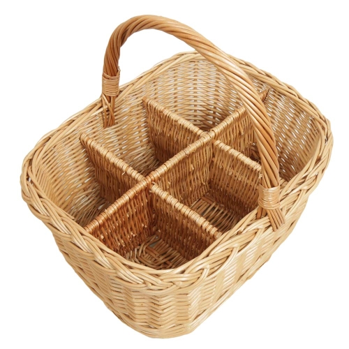 Flaschenkorb Korb für 6 Flaschen aus Weide (40x32x19/36)