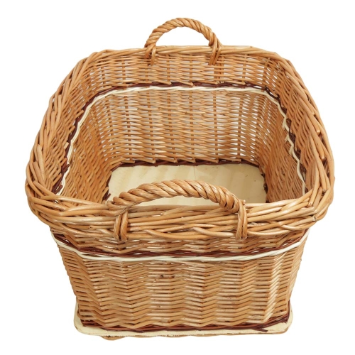 Holzkorb Kaminholzkorb Korb ungefüttert Tragekorb aus gesottener Weide (53x42x28/34)