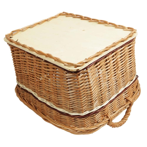 Holzkorb Kaminholzkorb Korb ungefüttert Tragekorb aus gesottener Weide (53x42x28/34)