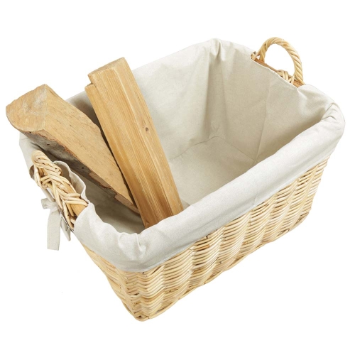 Holzkorb Korb Tragekorb aus Rohr gefüttert (57x41x30/38)