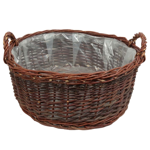 Pflanzkorb mit Kunststofffolie Gartenkorb Weidekorb (D:54cm)