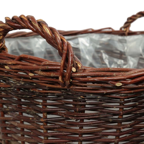 Pflanzkorb mit Kunststofffolie Gartenkorb Weidekorb (D:54cm)