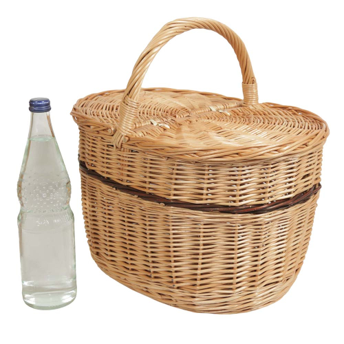 Einkaufskorb Handkorb Weide Korb mit Klappdeckel (41x28x25/40)