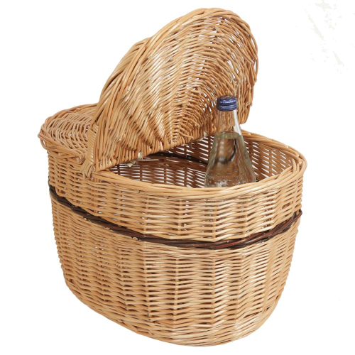 Einkaufskorb Handkorb Weide Korb mit Klappdeckel (41x28x25/40)