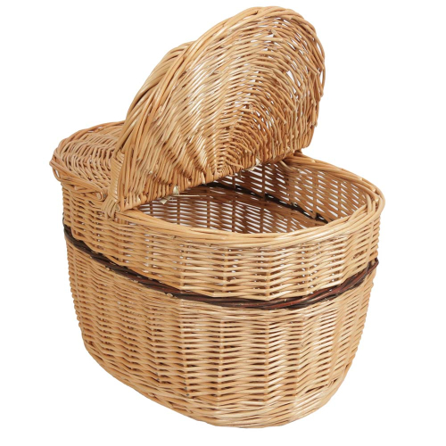 Einkaufskorb Handkorb Weide Korb mit Klappdeckel (41x28x25/40)