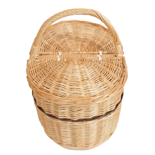 Einkaufskorb Handkorb Weide Korb mit Klappdeckel (41x28x25/40)