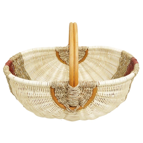 Einkaufskorb Handkorb ungefüttert Korb aus Rohr (50x33x22/37)