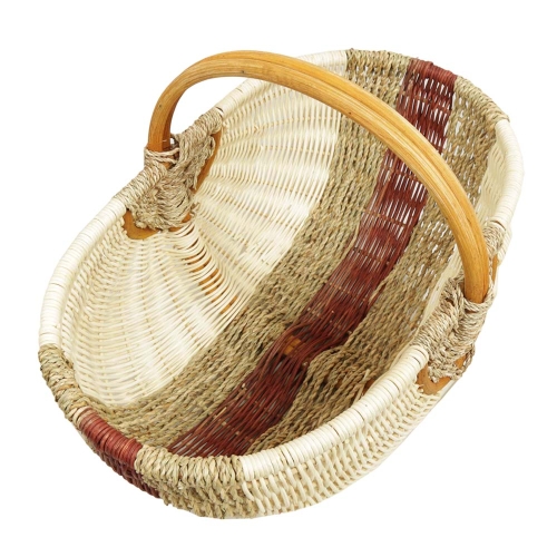 Einkaufskorb Handkorb ungefüttert Korb aus Rohr (50x33x22/37)