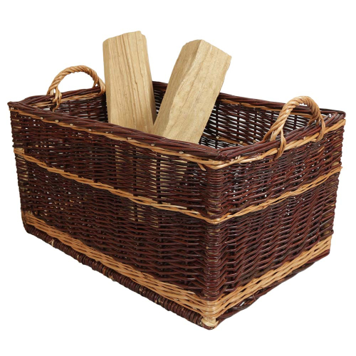 Holzkorb Weidenkorb Tragekorb handgeflochten aus Weide (62x43x39)