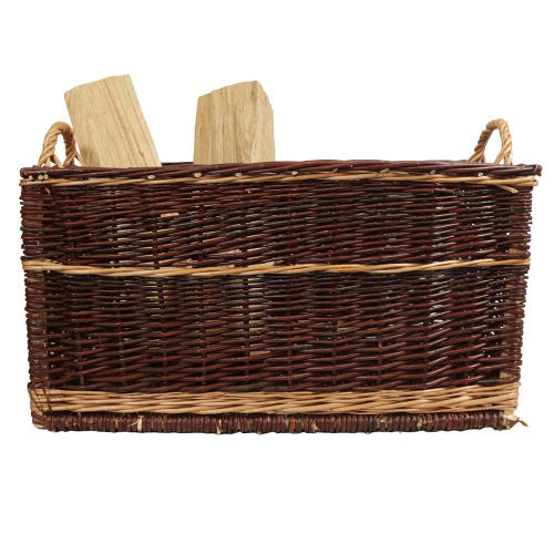 Holzkorb Weidenkorb Tragekorb handgeflochten aus Weide (62x43x39)