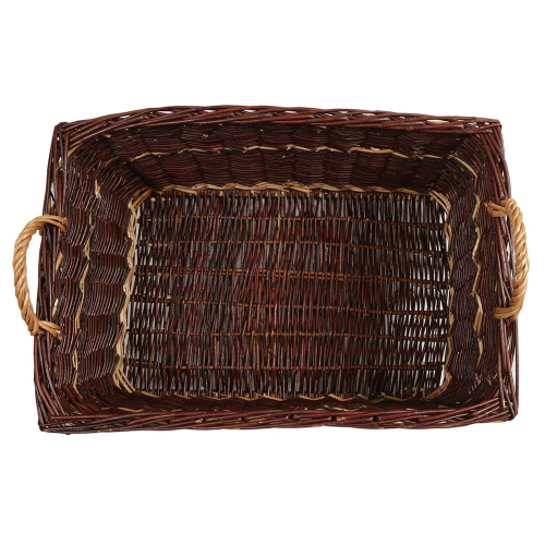 Holzkorb Weidenkorb Tragekorb handgeflochten aus Weide (62x43x39)