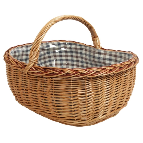 Einkaufskorb Handkorb Weide Korb gefüttert (51x42x21/36) Einkaufskorb Handkorb Weide Korb gefüttert (51x42x21/36)