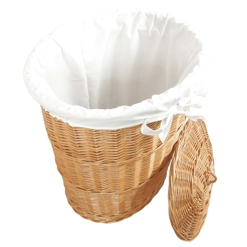 Wäschekorb, Wäschesammler gefüttert - Korb für Wäsche aus gesottener Weide