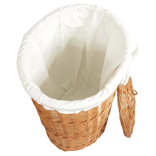 Wäschekorb, Wäschesammler gefüttert - Korb für Wäsche aus gesottener Weide