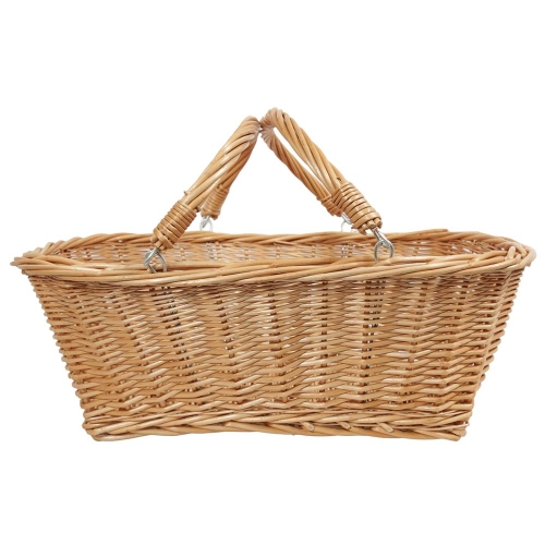 Einkaufskorb Handkorb Weide Korb ungefüttert (44x37x15/25) mit Klapphenkel