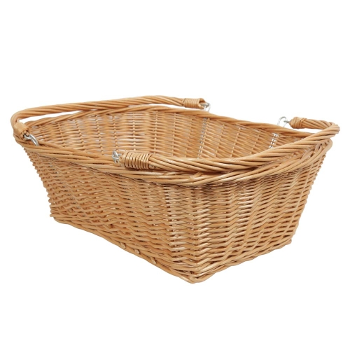 Einkaufskorb Handkorb Weide Korb ungefüttert (44x37x15/25) mit Klapphenkel