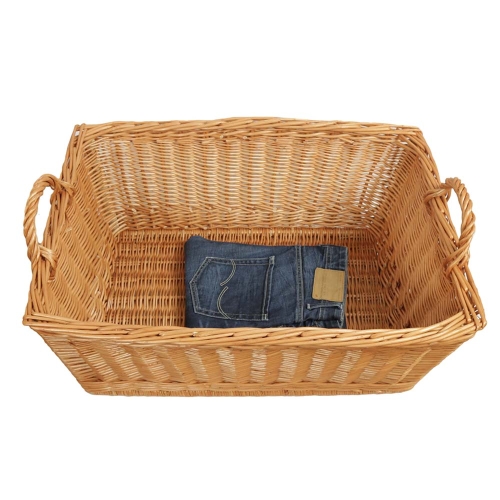 Wäschekorb aus Weide, Korb für Wäsche aus gesottener Weide (70x48x29/36)