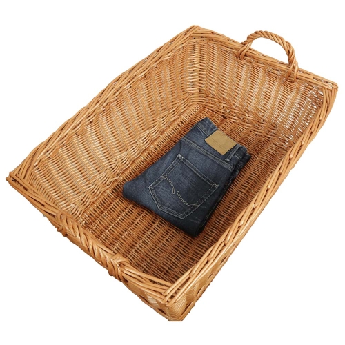 Wäschekorb aus Weide, Korb für Wäsche aus gesottener Weide (70x48x29/36)