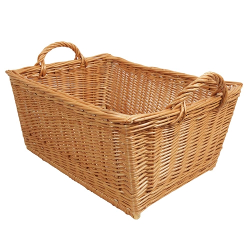 Wäschekorb aus Weide, Korb für Wäsche aus gesottener Weide (62x42x26/32)