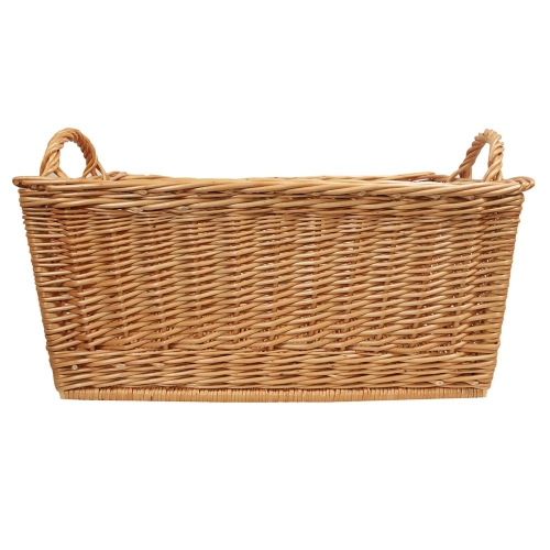 Wäschekorb aus Weide, Korb für Wäsche aus gesottener Weide (62x42x26/32)