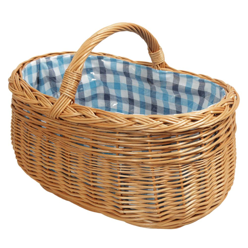 Einkaufskorb Handkorb Weide Korb gefüttert (50x33x24/39) Einkaufskorb Handkorb Weide Korb gefüttert (50x33x24/39)