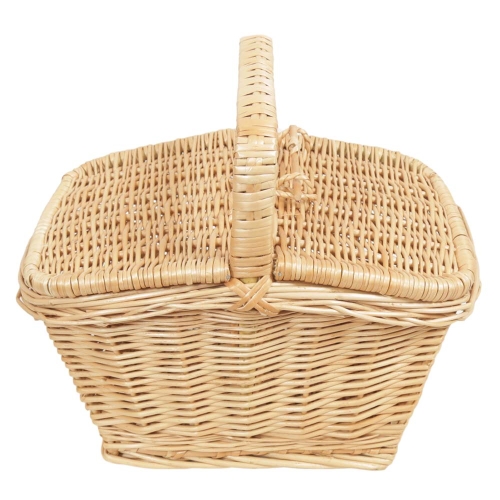 Trachtenkorb Handkorb Weide Korb mit Klappdeckel (32x23x17/29)