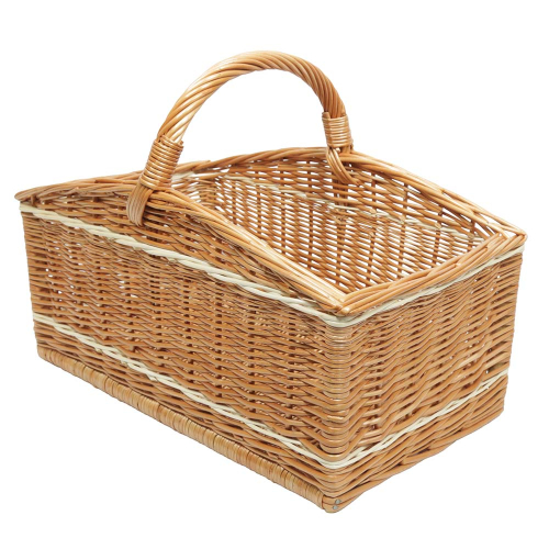 Einkaufskorb Holzkorb Korb Tragekorb aus gesottener Weide (50x30x20/38)