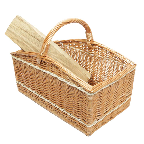 Einkaufskorb Holzkorb Korb Tragekorb aus gesottener Weide (50x30x20/38)