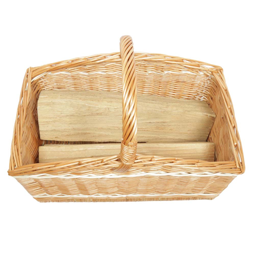 Einkaufskorb Holzkorb Korb Tragekorb aus gesottener Weide (50x30x20/38)