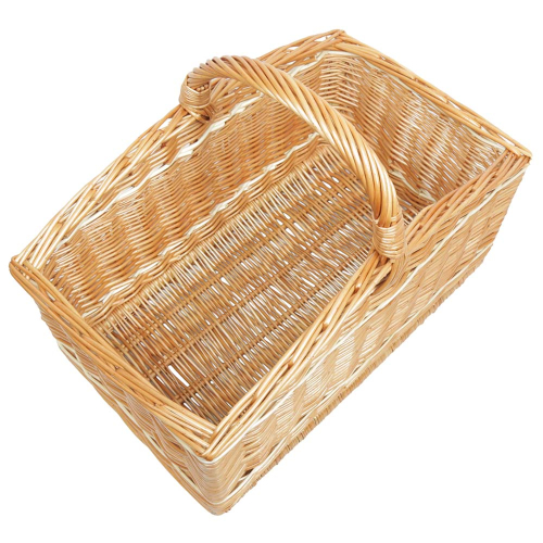 Einkaufskorb Holzkorb Korb Tragekorb aus gesottener Weide (50x30x20/38)