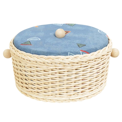 Nähkästchen Peddigrohr, mit Kunststoffeinsatz (32x23x15)