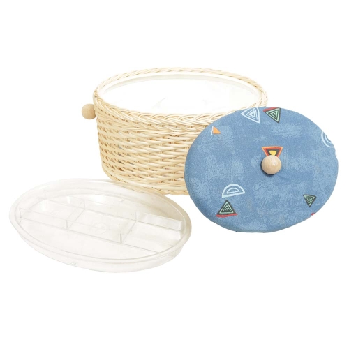 Nähkästchen Peddigrohr, mit Kunststoffeinsatz (32x23x15)